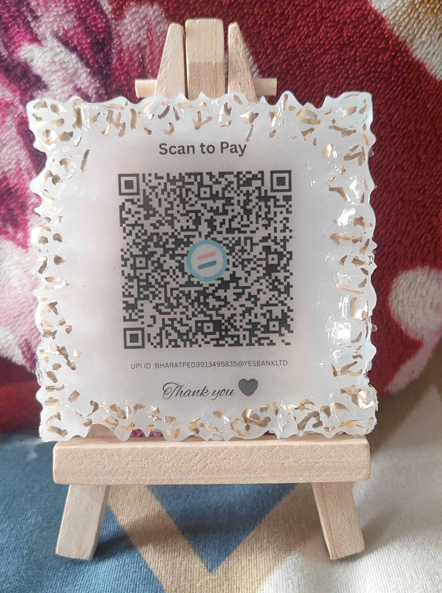 Personalized Resin QR Payment Stand